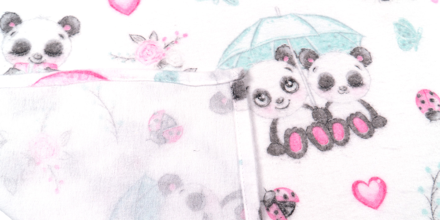 Pielucha flanelowa pandy para